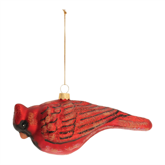 Cardinal Ornament (Set of 6) 6"Lx 2.5"H Glass -Ship Only