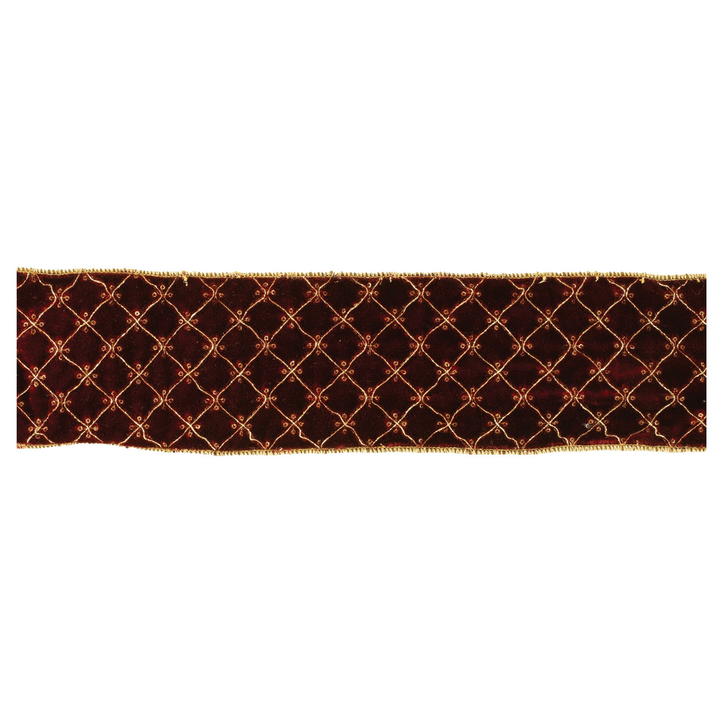 Ornate Diamond Pattern Wired Ribbon (Set of 2)