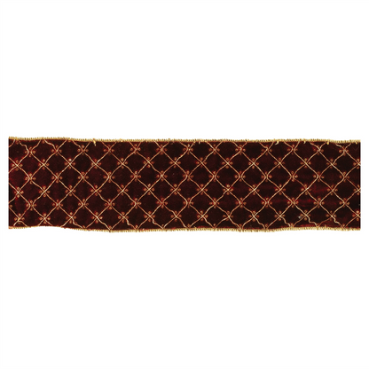 Ornate Diamond Pattern Wired Ribbon (Set of 2)