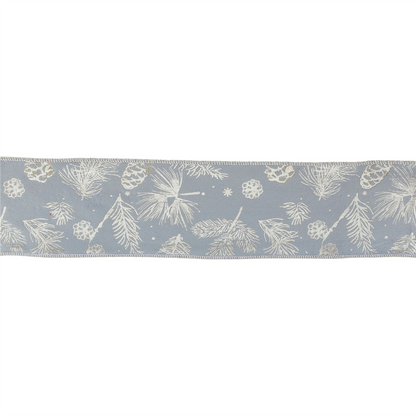 Pine and Pinecone Print Wired Ribbon (Set of 2)