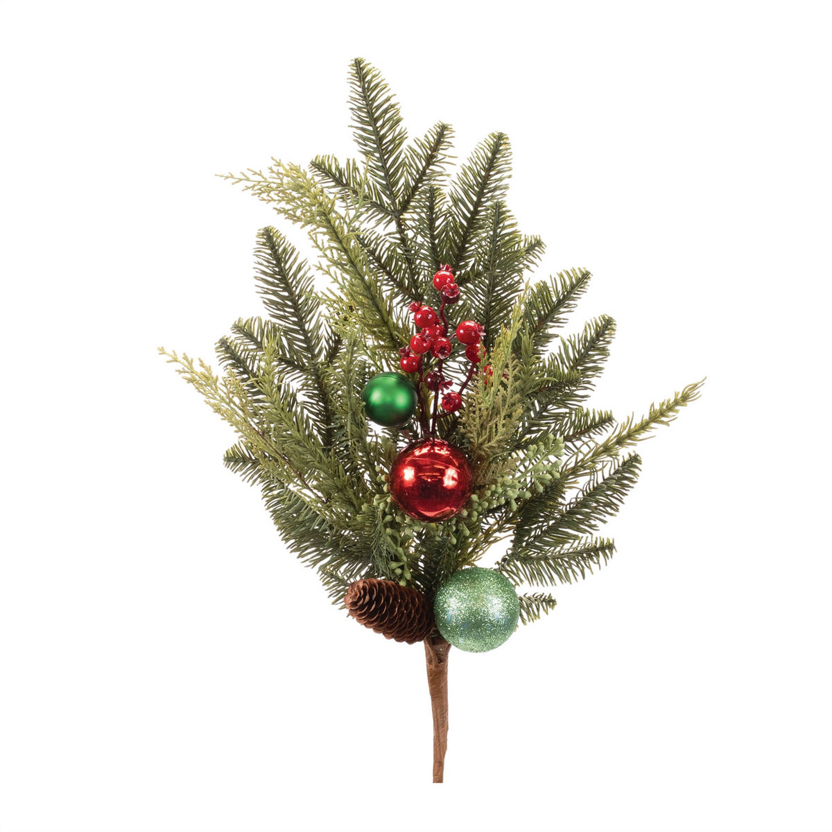 Pine w/Ornament Spray (Set of 2) 33”H Plastic -Ship Only