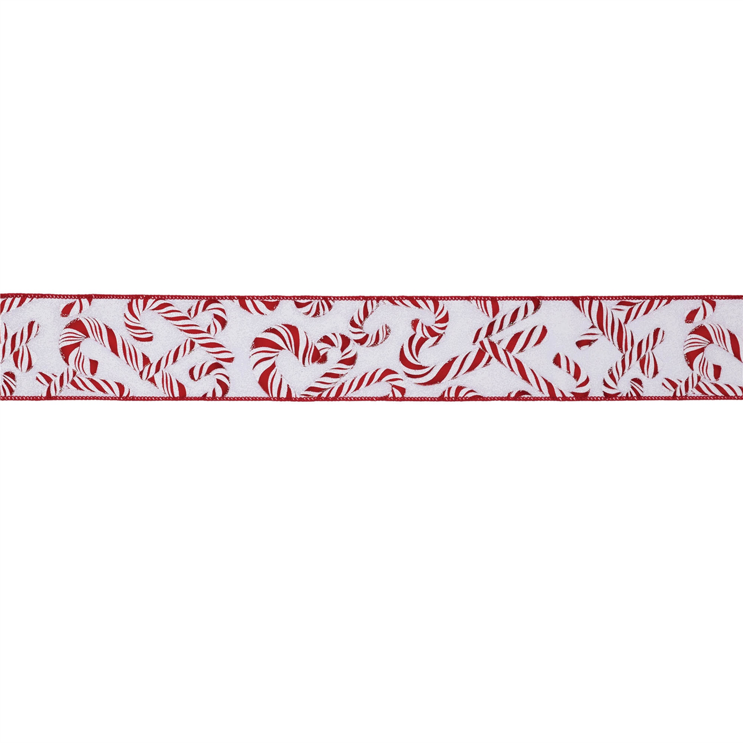 Candy Cane Print Wired Ribbon (Set of 2)