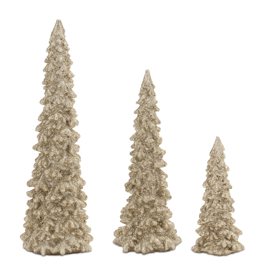 Glittered Pine Tree (Set of 3) -Ship Only