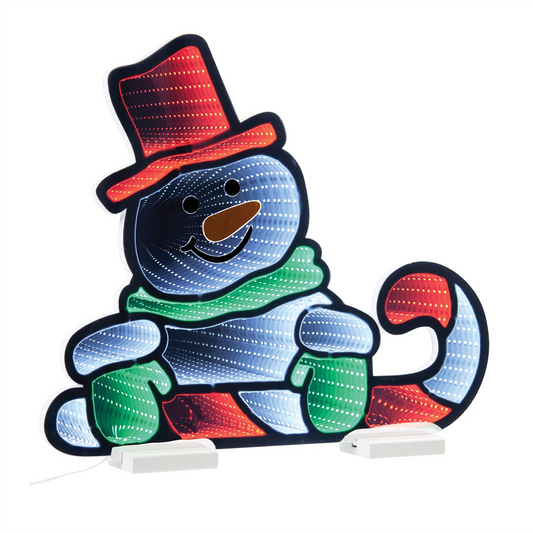 Snowman Candy Cane Ekkolight 21.5"L -Ship Only