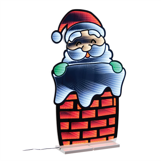 Santa in Chimney Ekkolight 35"H -Ship Only