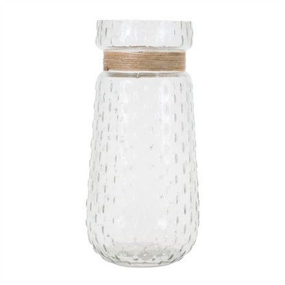 Texture Glass Vase with Jute Accent (Set of 2)