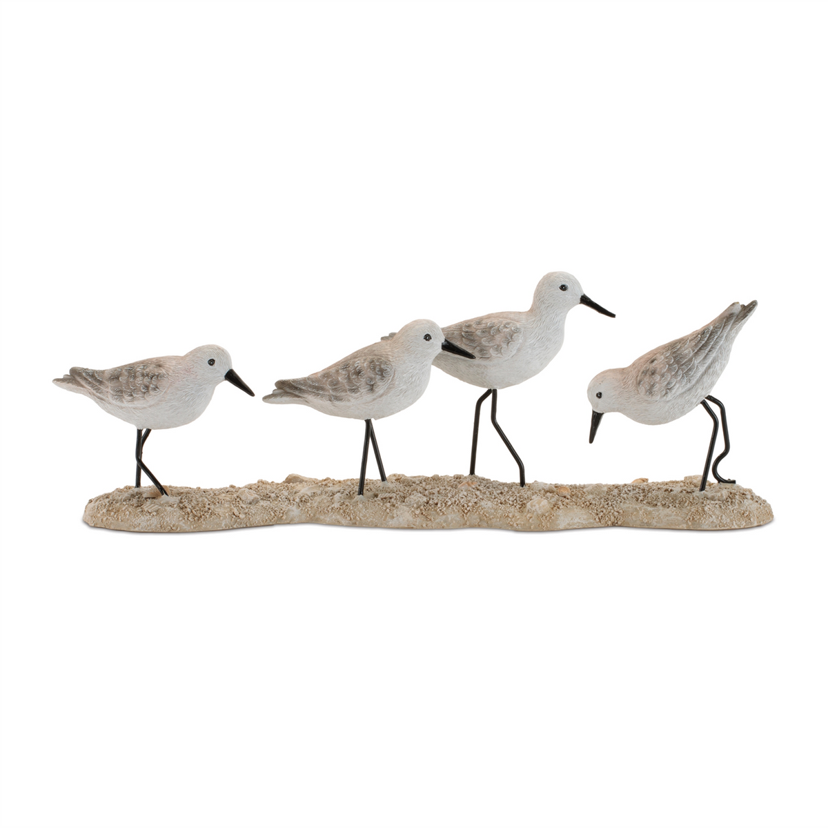 Sea Birds on Beach (Set of 2) 12"L x 3.25"H Resin/Metal -Ship Only