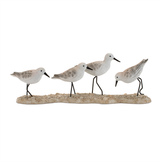 Sea Birds on Beach (Set of 2) 12"L x 3.25"H Resin/Metal -Ship Only
