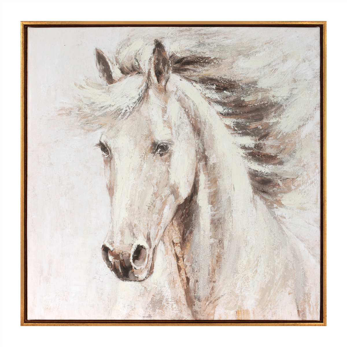 Framed Horse Canvas Art 24"SQ -Ship Only