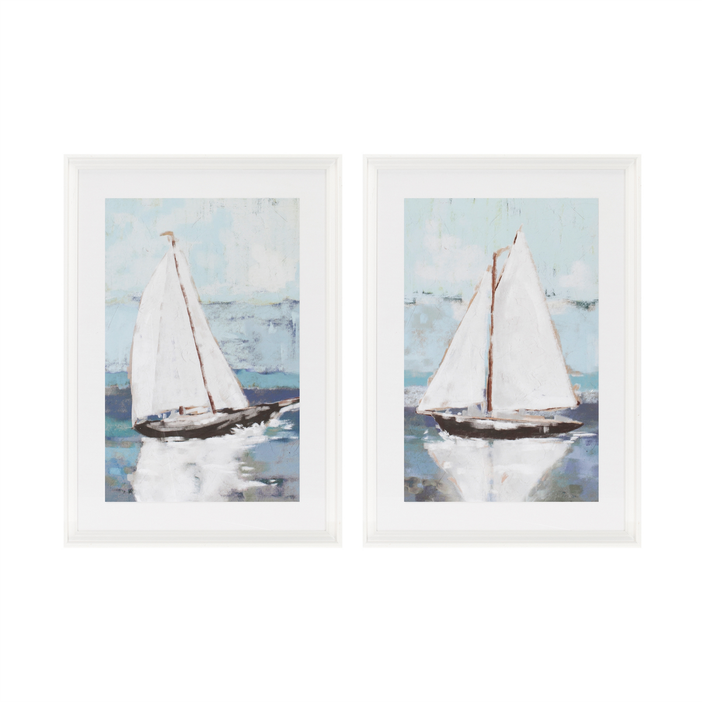 Framed Sail Boat Print (Set of 2)