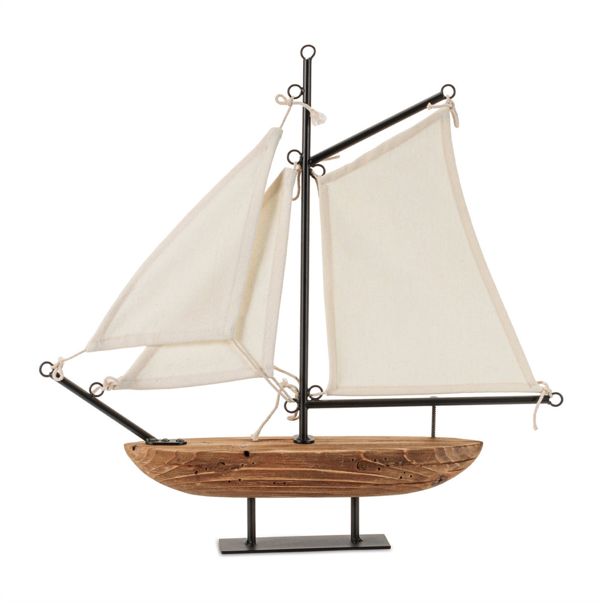 Sail Boat 19.5"L x 18.75"H Iron/Wood -Ship Only