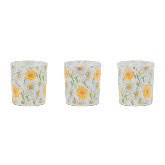 Floral Print Votive Candle Holder (Set of 3) -Ship Only