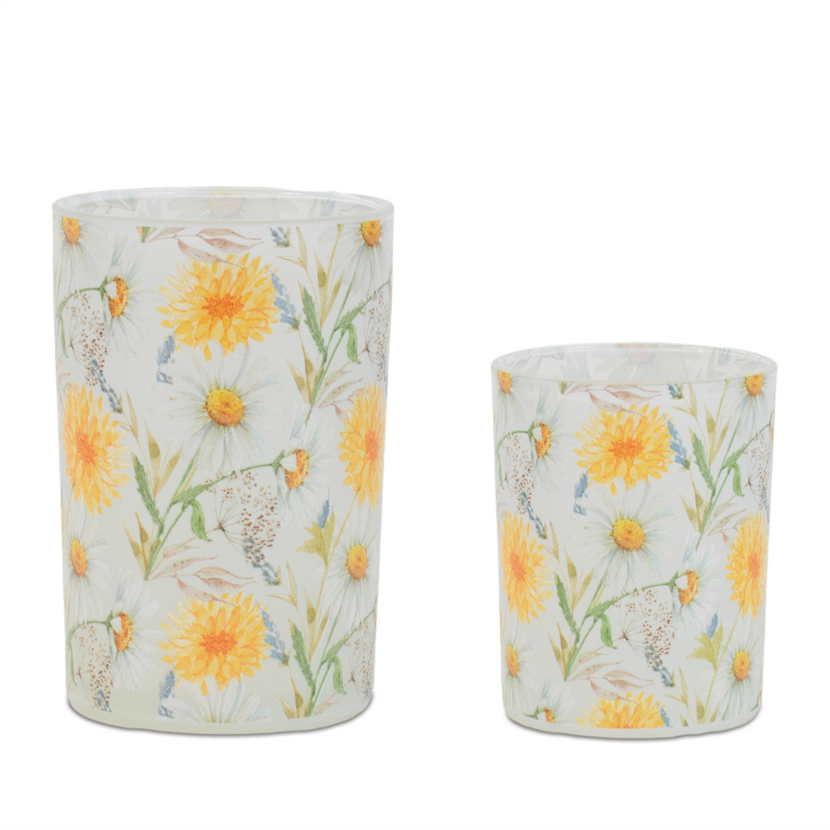 Floral Print Votive Candle Holder (Set of 2) -Ship Only