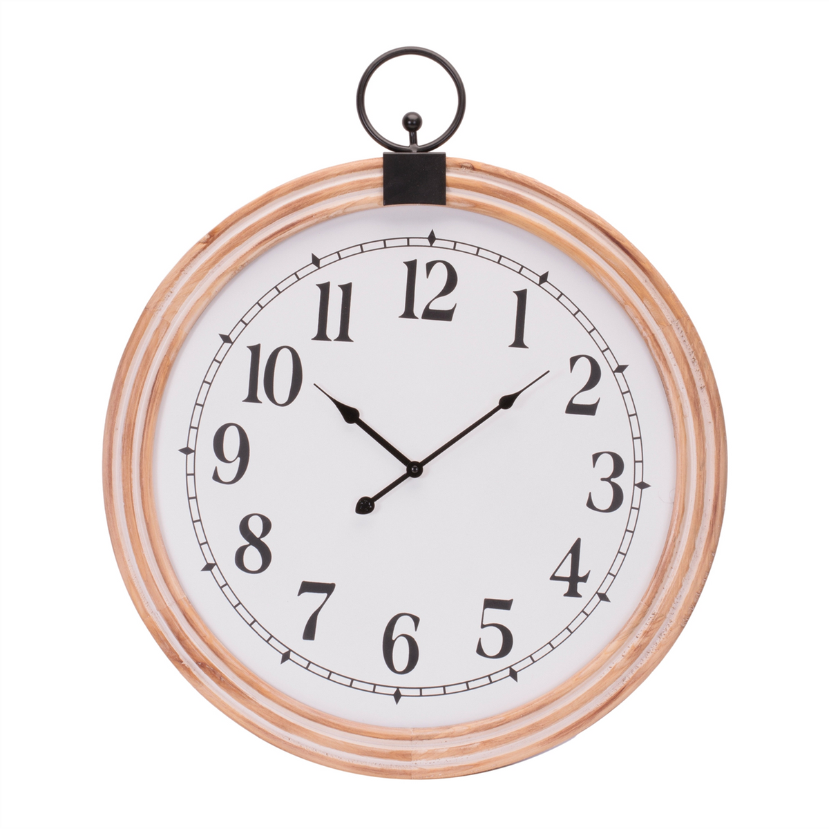 Wall Clock 24”D Wood/MDF 1 AA Battery Not Included -Ship Only