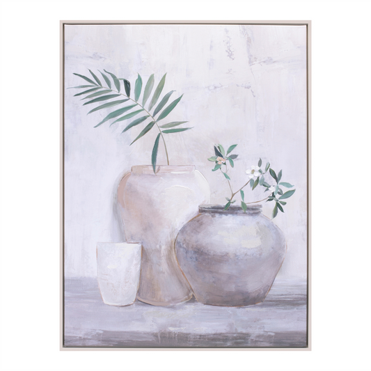 Framed Foliage Vase Canvas 24"L x 32"H Canvas/Plastic/MDF -Ship Only