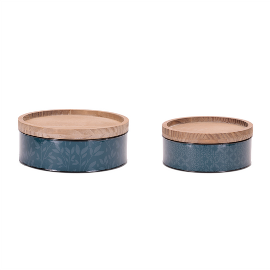 Blue Canisters (Set of 2) -Ship Only