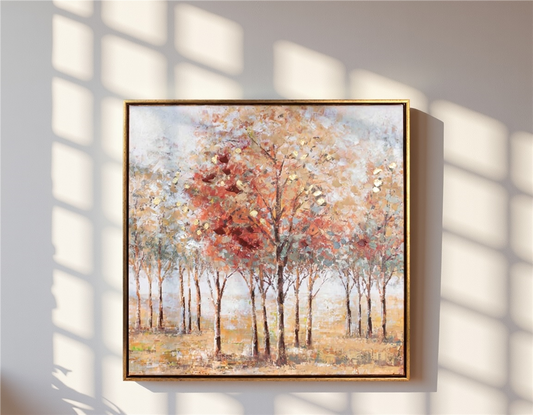 Framed Tree Landscape Wall Canvas 24"SQ -Ship Only