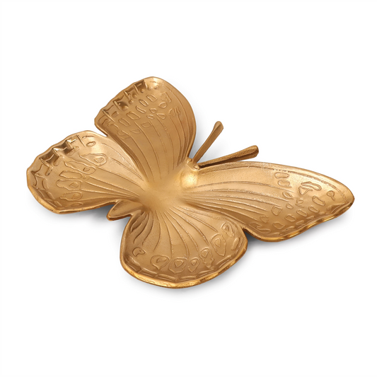 Metallic Aluminum Butterfly Platter 23.5"L -Ship Only