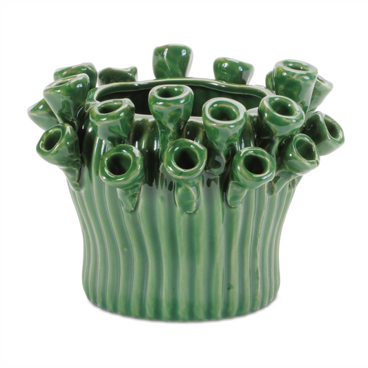 Storeware Bud Vase with Floral Accent (Set of 2) -Ship Only