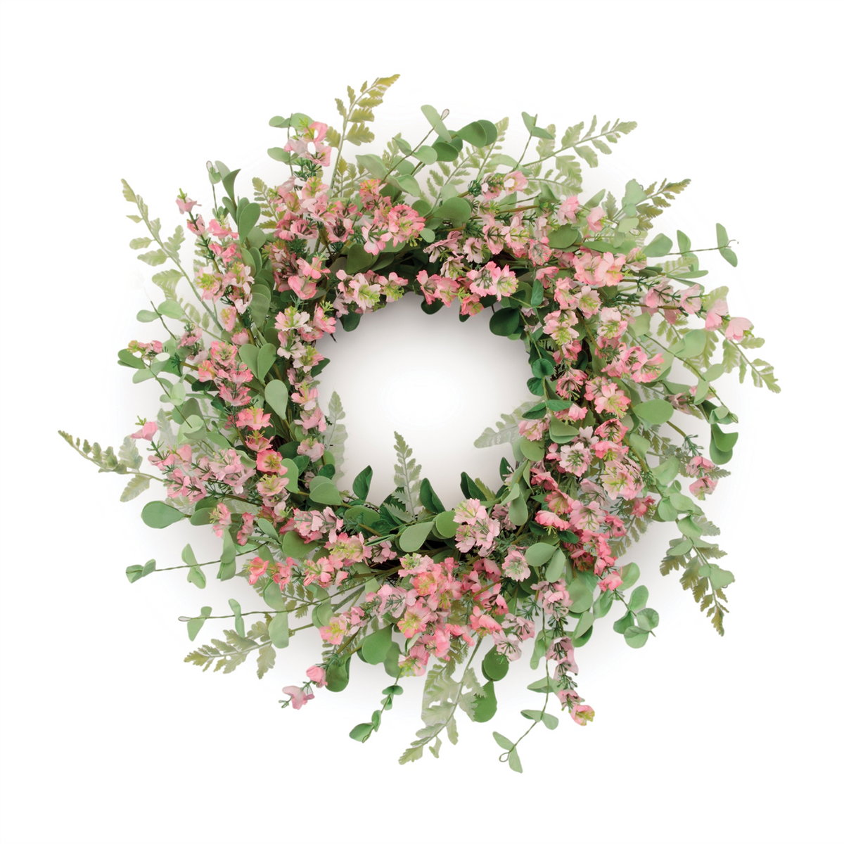 Mixed Blossom Floral Wreath 18"D -Ship Only