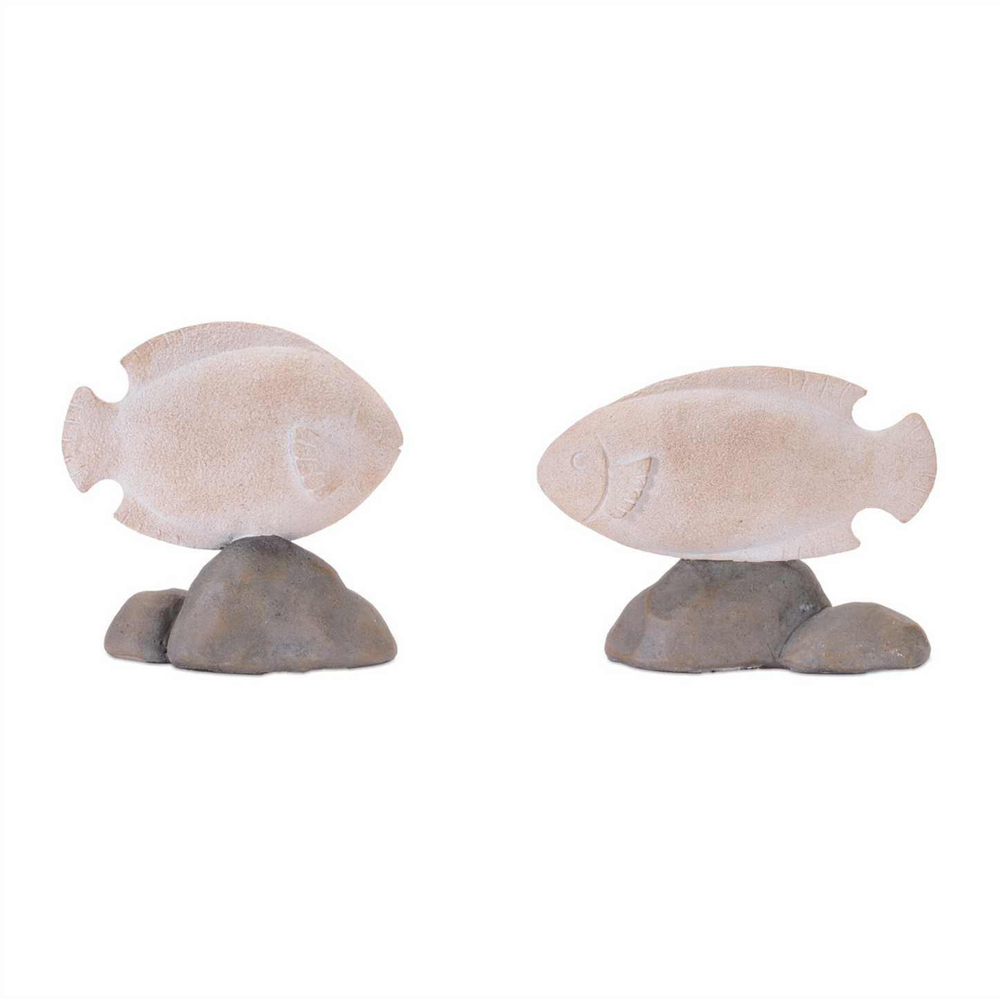 Fish on Rock Decor (Set of 4)