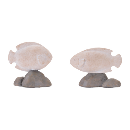 Fish on Rock Decor (Set of 4)