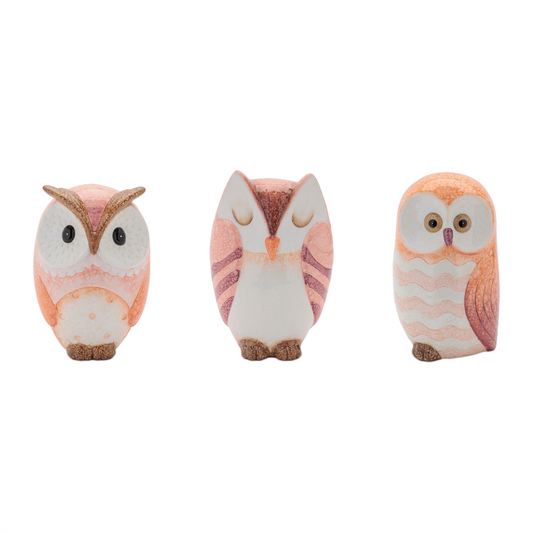 Terra Cotta Owl Decor (Set of 3) -Ship Only