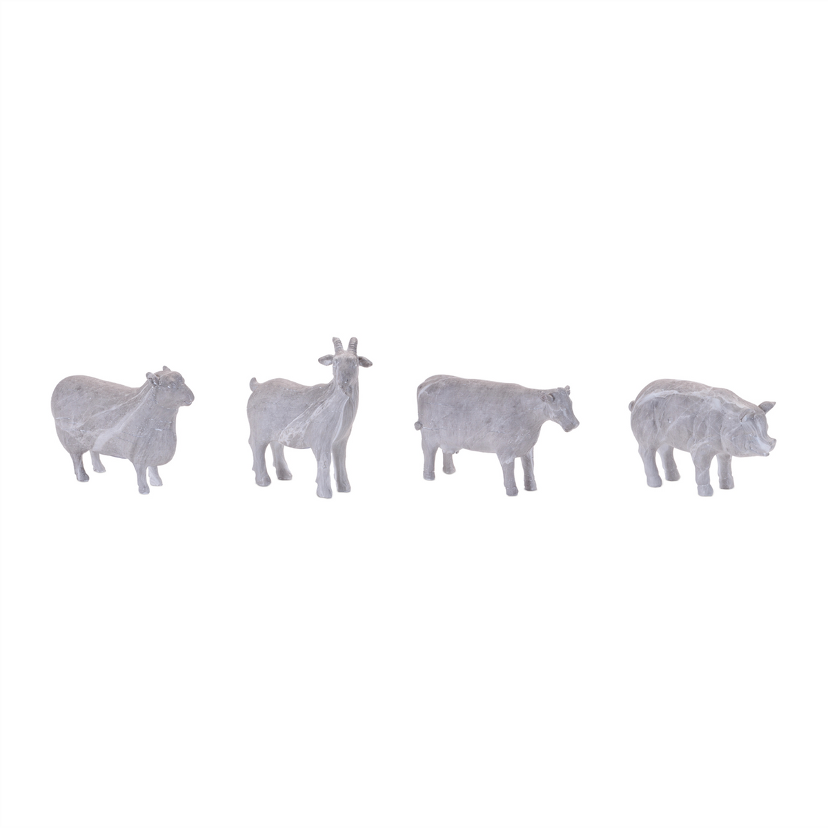 Distressed Farm Animal Figurine (Set of 4) -Ship Only