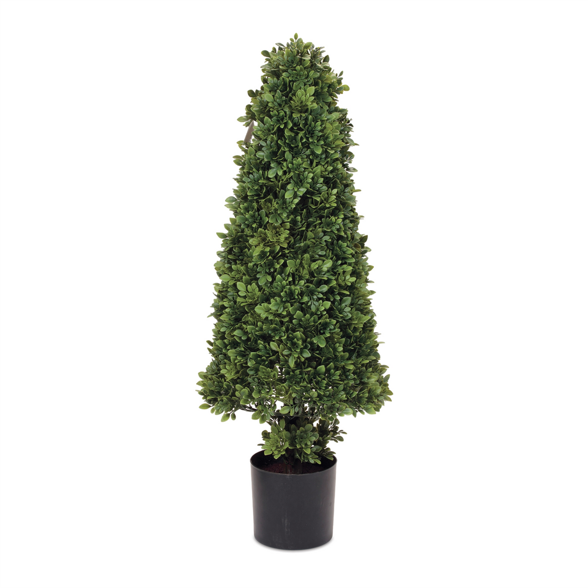 Potted Boxwood Cone Topiary 38”H Plastic -Ship Only