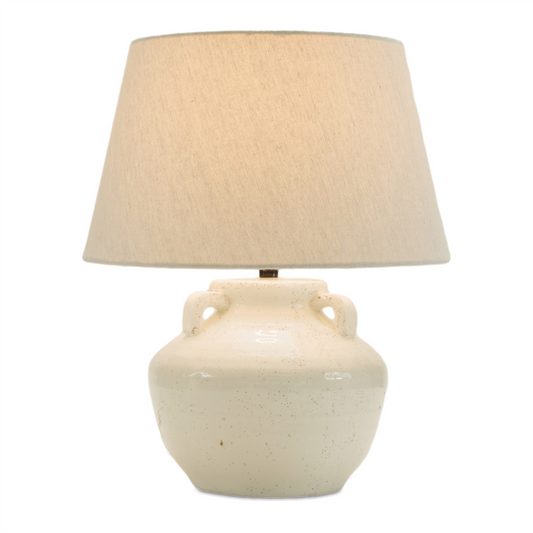 Table Lamp 18.5”H Terra Cotta/Linen -Ship Only