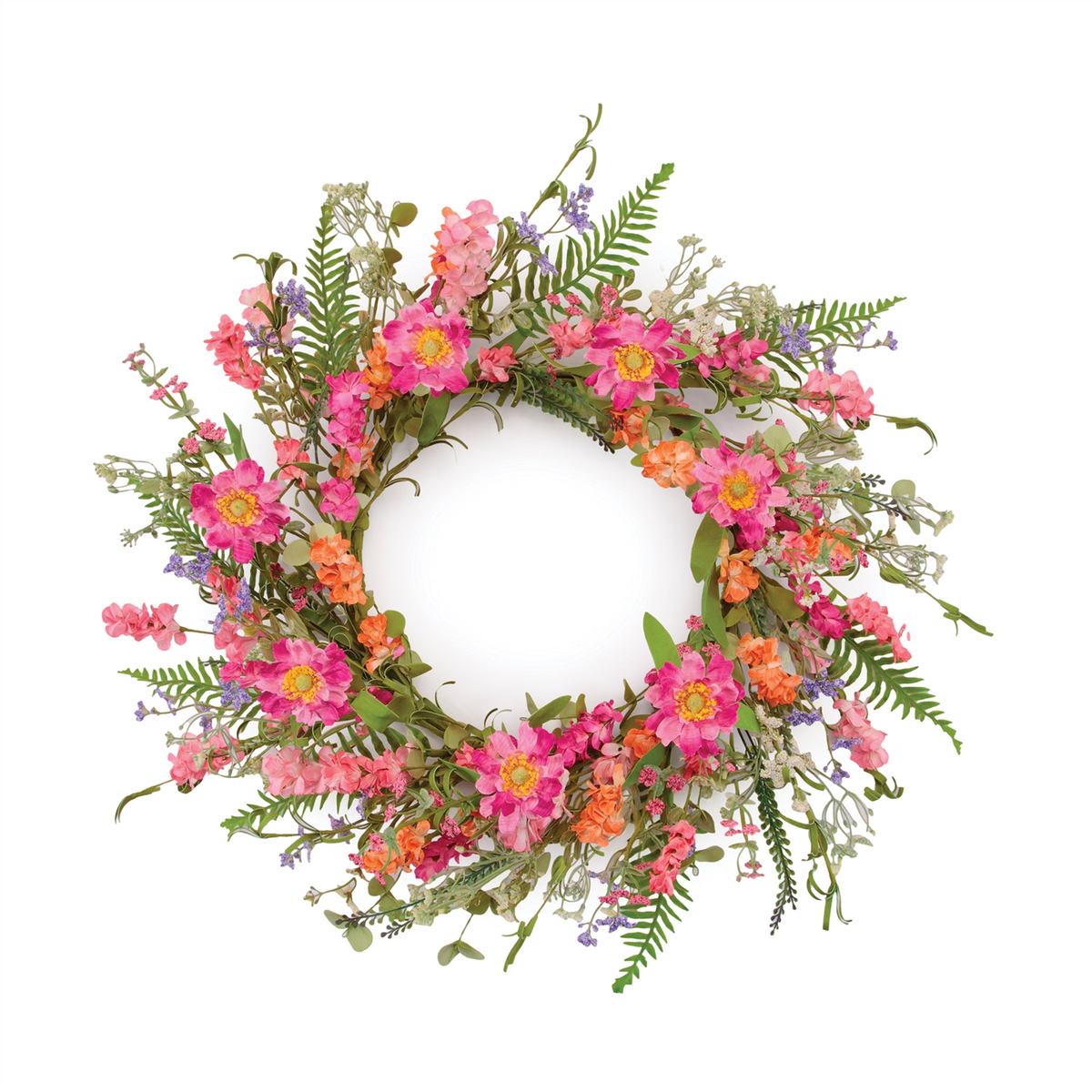 Mixed Floral and Foliage Wreath 20"D -Ship Only