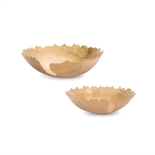 Bowl (Set of 2) 13"D x 4"H, 15"D x 5"H Aluminum -Ship Only
