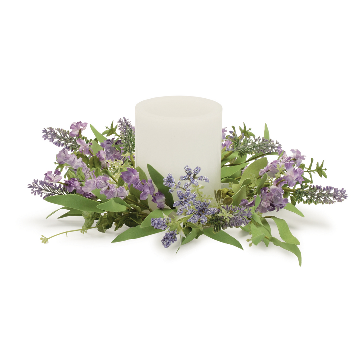 Mixed Floral Candle Ring (Set of 2) 11.5"D Polyester (Fits a 4" Candle) -Ship Only
