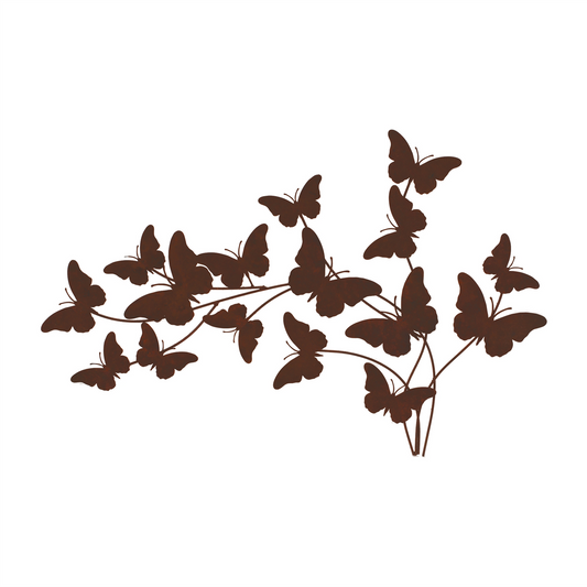 Rusted Metal Butterfly Wall Sculpture 28.75"L -Ship Only