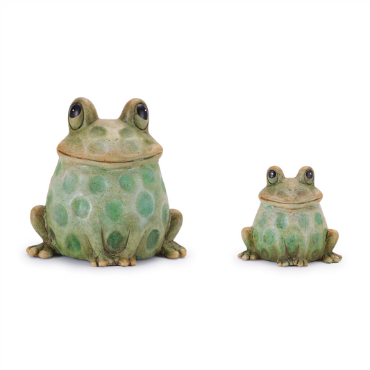 Terra Cotta Sitting Garden Frog (Set of 4) -Ship Only