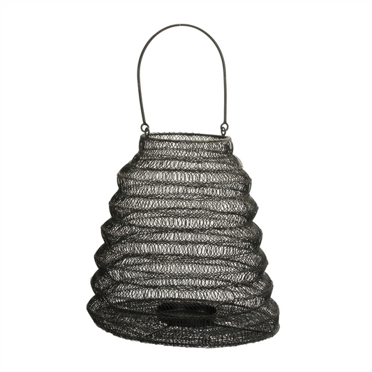 Hanging Mesh Iron Candle Lantern 11"H -Ship Only