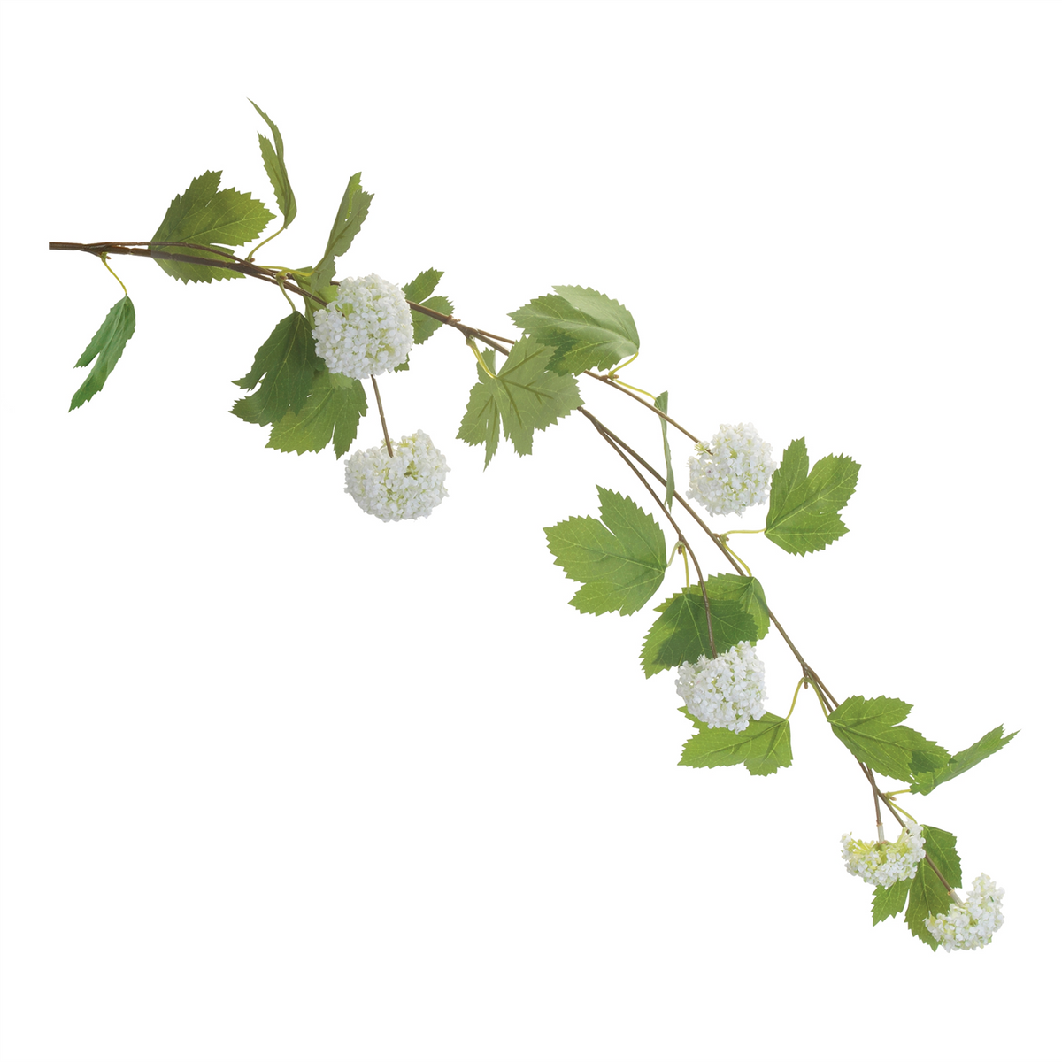 Hanging Snowball Floral Branch (Set of 6) -Ship Only