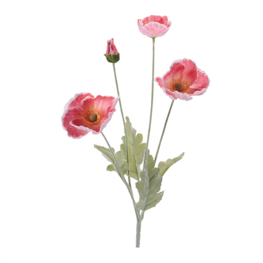 Poppy Floral Spray (Set of 6) -Ship Only