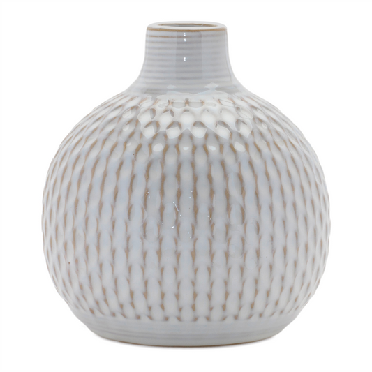 Notched Ceramic Bottle Vase (Set of 4) -Ship Only