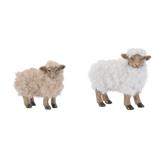 Furry Sheep Figurine (Set of 6) -Ship Only