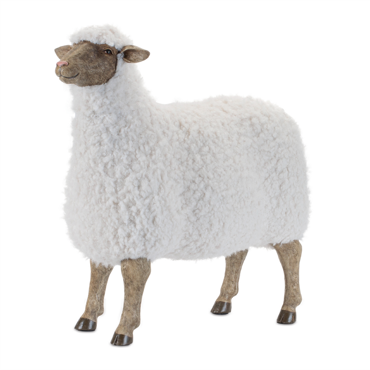 Furry Sheep Statue 23"L -Ship Only