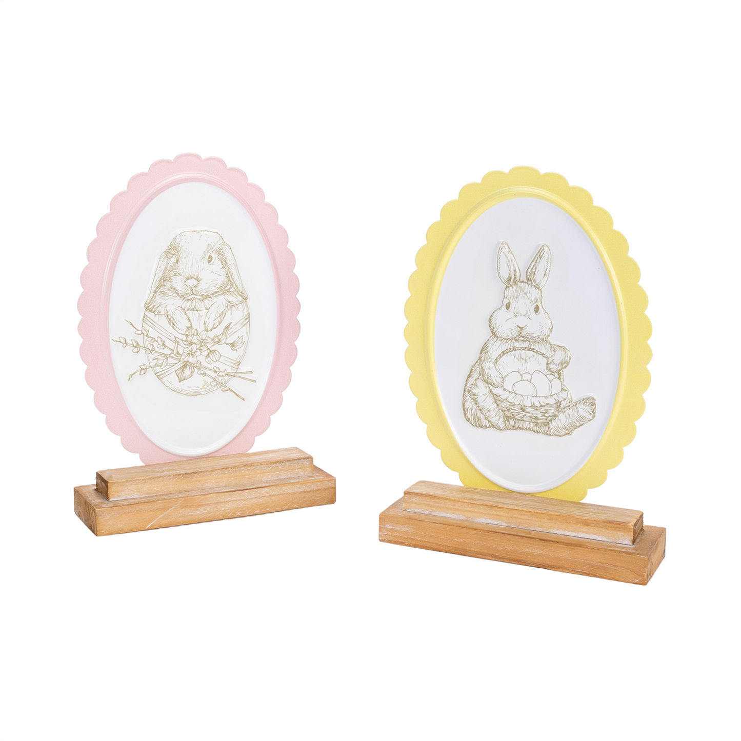 Bunny Embossed Tabletop Decor (Set of 2)