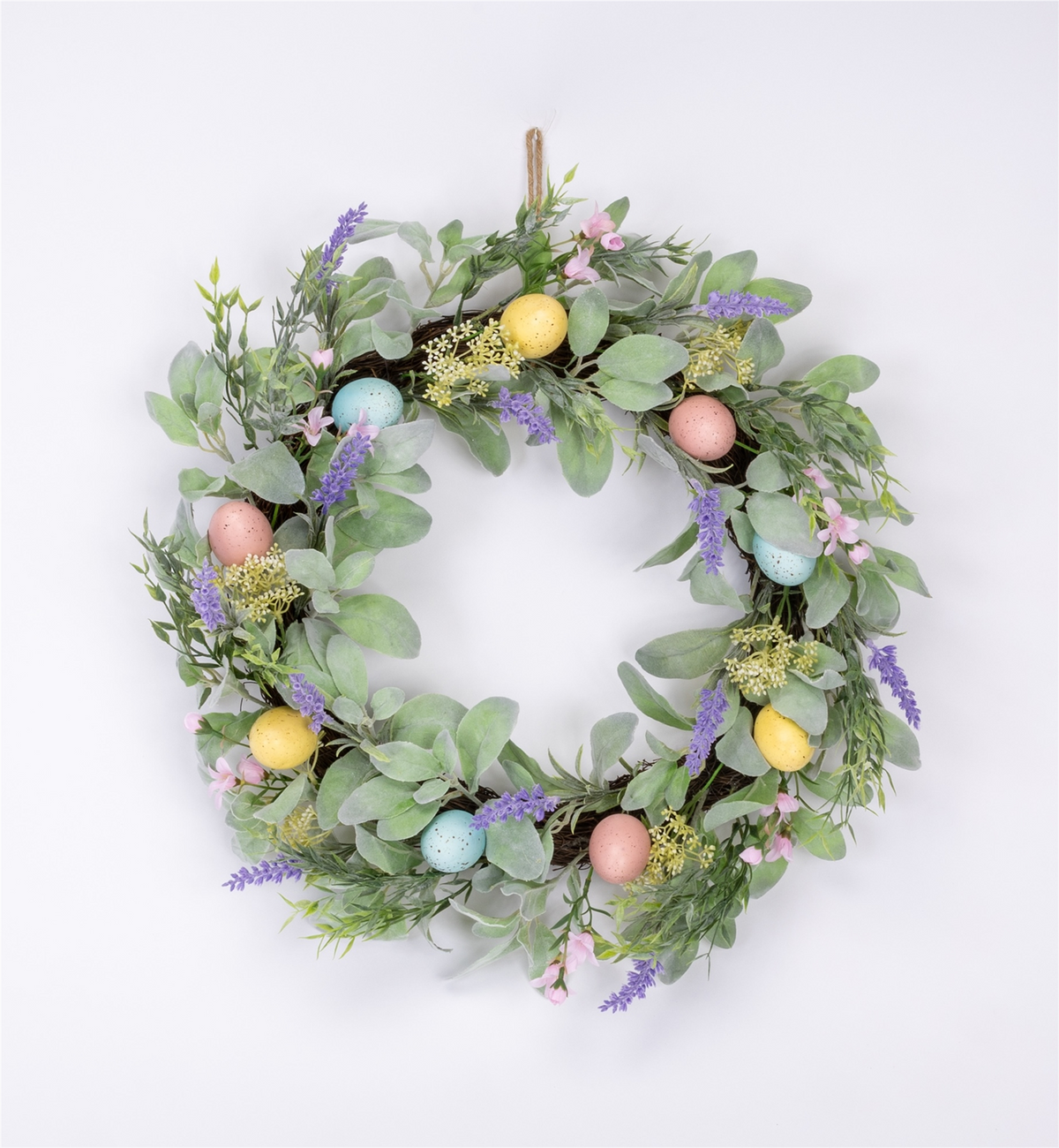 Lavender Egg Floral Wreath 22"D