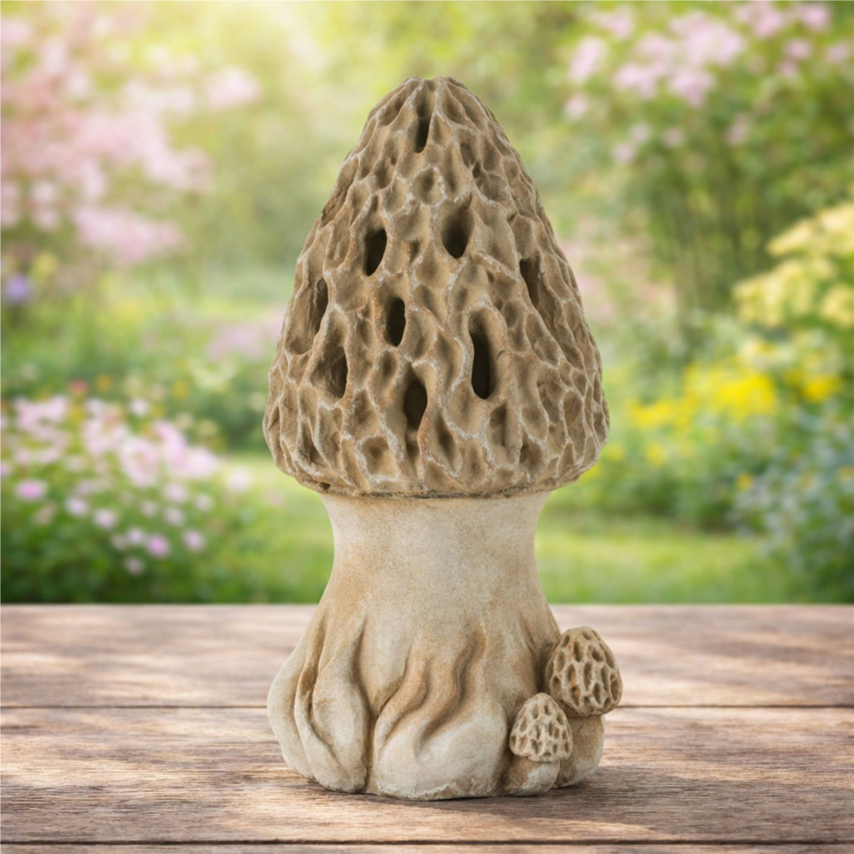 Mushroom Candle Holder 10”H Cement -Ship Only