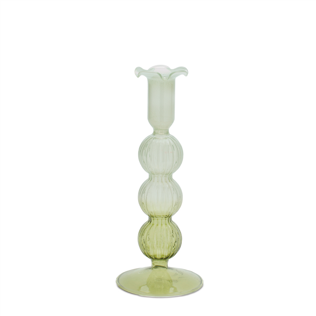 Taper Candle Holder (Set of 3) 6.5"H, 8"H, 9.75"H Glass -Ship Only