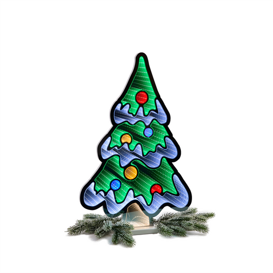 Christmas Tree w/Snow Ekkolight 23.5”H Acrylic UL Plug -Ship Only