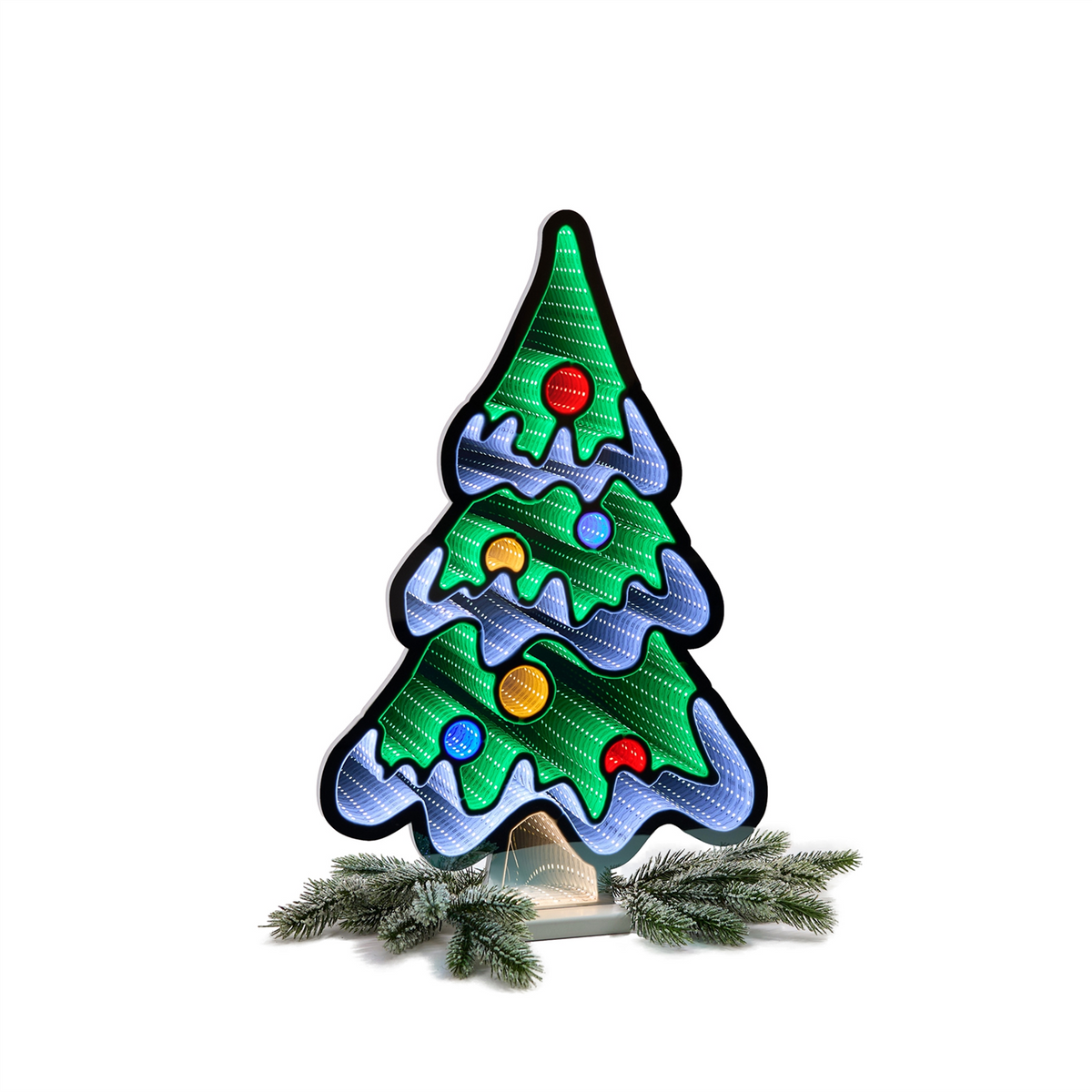 Christmas Tree w/Snow Ekkolight 23.5”H Acrylic UL Plug -Ship Only