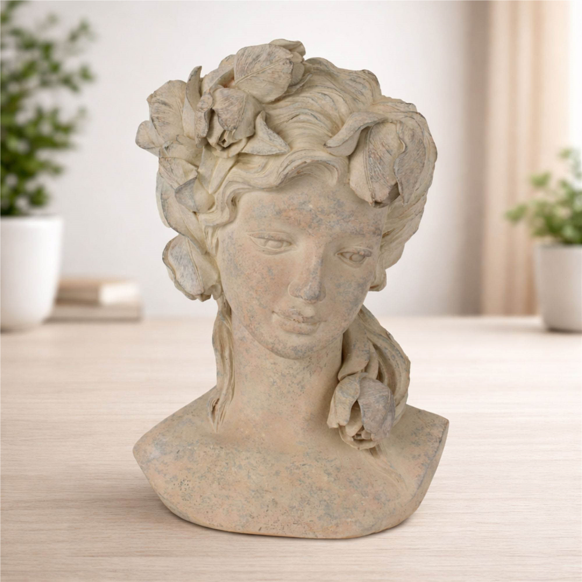 Woman Bust Container 10.5”H Resin -Ship Only