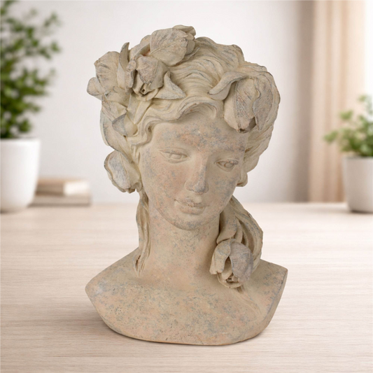 Woman Bust Container 10.5”H Resin -Ship Only