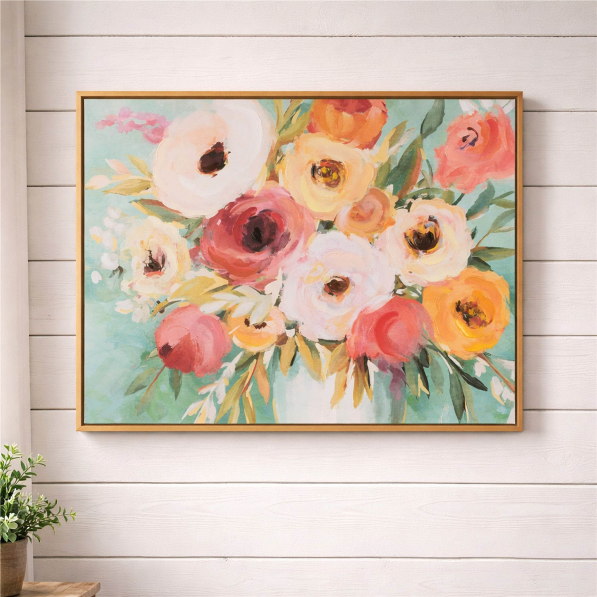 Floral Frame 32.5"L x 24.5"H Canvas -Ship Only